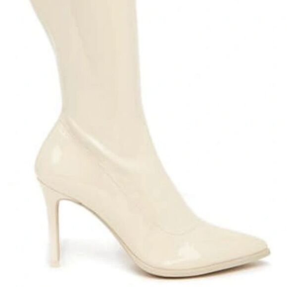 New STEVE MADDEN Stiles Tall Boot (Women) shiny off white size 5 - Picture 6 of 7